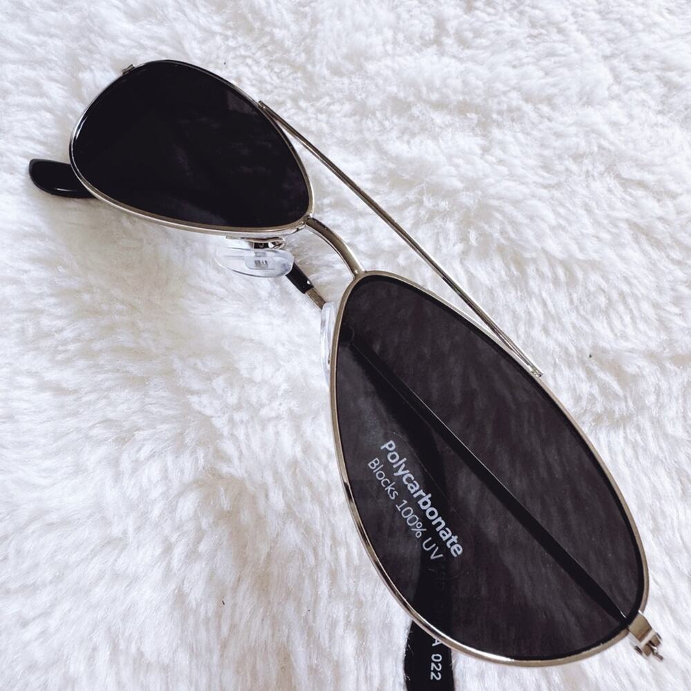 Carl Black w/ Silver Rims Aviator Sunglasses - Picture 2 of 11